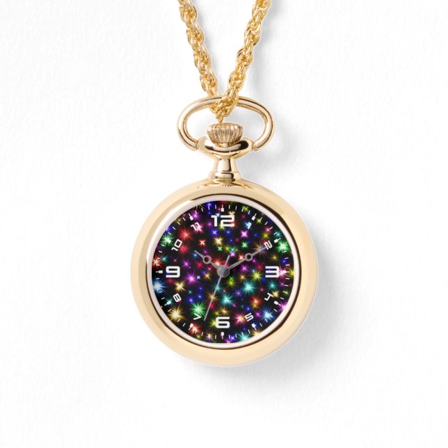 Colourful Stars Fireworks Design Watch (Front)