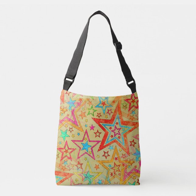 Colourful Stars grunge pattern seamless + your ide Crossbody Bag (Front)