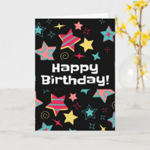 Colourful Stars Happy Birthday Card for Kids