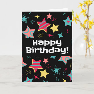 Colourful Stars Happy Birthday Card for Kids