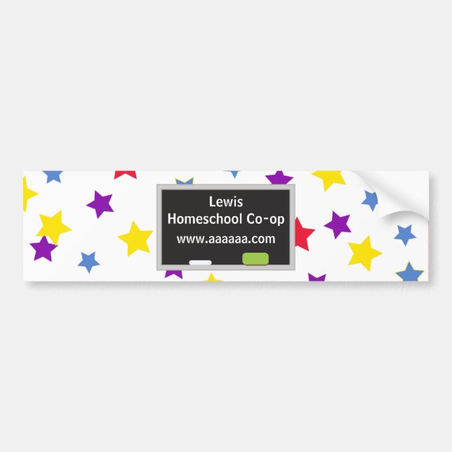 Colourful stars Homes school Co-op Bumper Sticker (Front)
