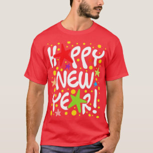 Colourful Stars New Years Eve Happy New Year T-Shirt
