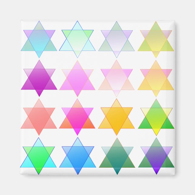 Colourful Stars of David Magnet (Front)