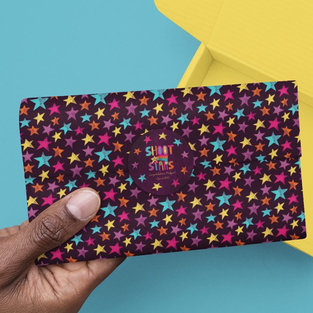 Colourful Stars on Dark Purple Patterned Tissue Paper (Creator Uploaded)