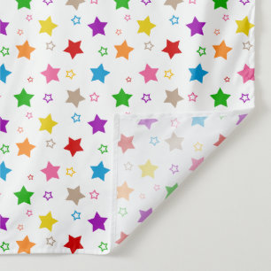 Colourful Stars Pattern Design White Tapestry