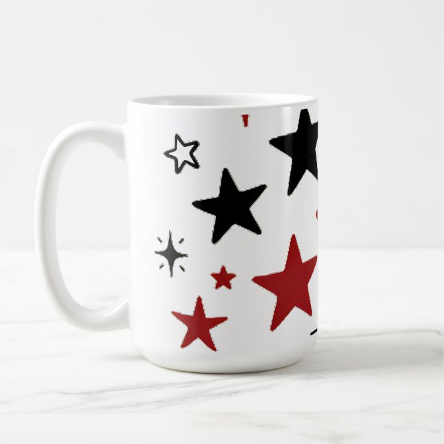 Colourful Stars Pattern Double Sided Throw Pillow Coffee Mug (Left)