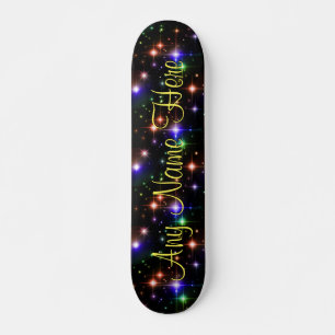Colourful Stars Personalised Name Skate Board