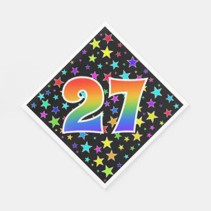 Colourful Stars + Rainbow Pattern "27" Event # Napkin