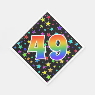 Colourful Stars + Rainbow Pattern "49" Event # Napkin