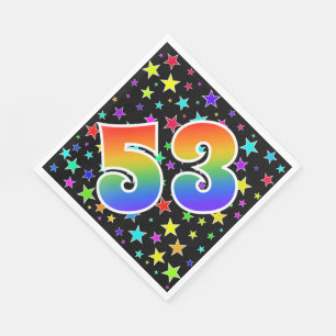 Colourful Stars + Rainbow Pattern "53" Event # Napkin