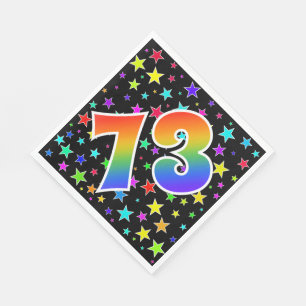 Colourful Stars + Rainbow Pattern "73" Event # Napkin