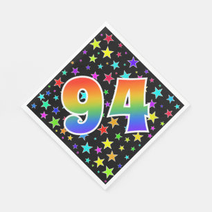 Colourful Stars + Rainbow Pattern "94" Event # Napkin