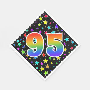 Colourful Stars + Rainbow Pattern "95" Event # Napkin