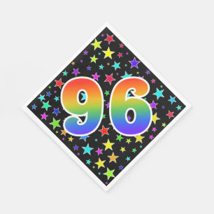 Colourful Stars + Rainbow Pattern "96" Event # Napkin