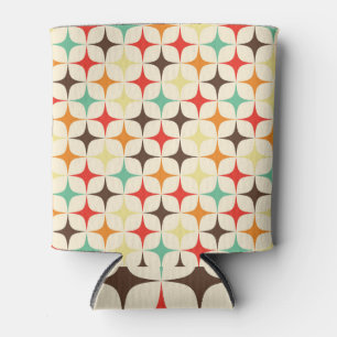 Colourful Stars Retro Geometric Pattern Can Cooler