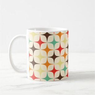 Colourful Stars Retro Geometric Pattern Coffee Mug