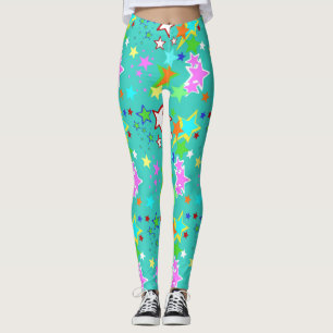 Colourful Stars Spandex Leggings