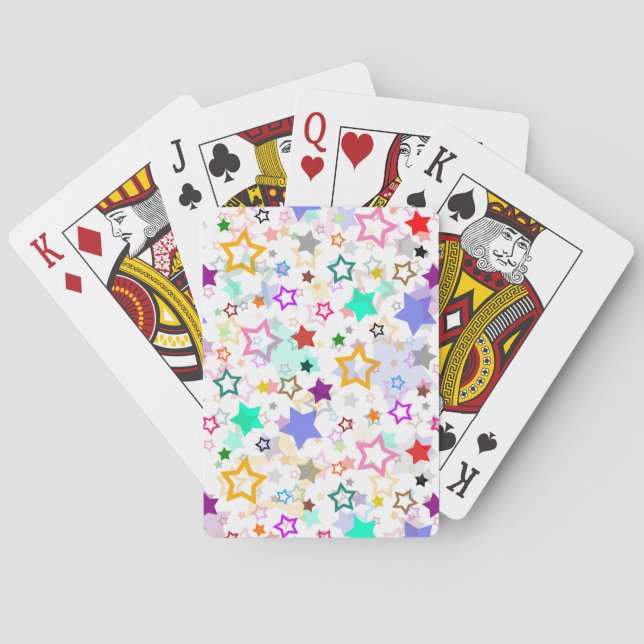 Colourful Stars White  Playing Cards (Back)
