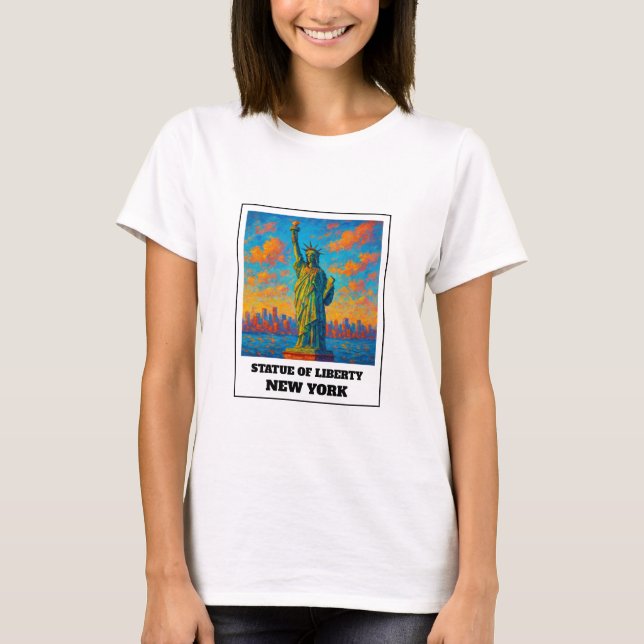 Colourful Statue of Liberty NYC travel  T-Shirt (Front)