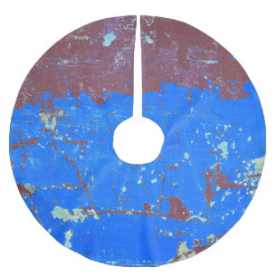 Colourful steel rust: abstract texture brushed polyester tree skirt