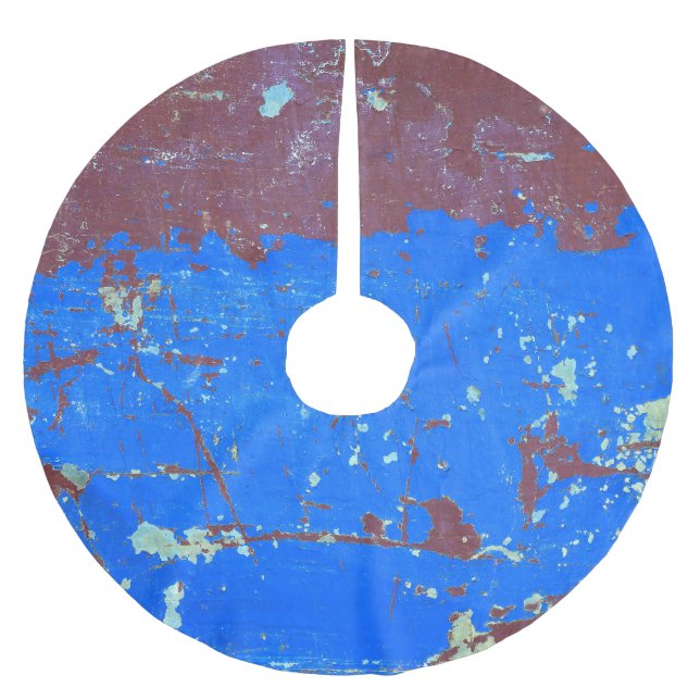 Colourful steel rust: abstract texture brushed polyester tree skirt (Front)