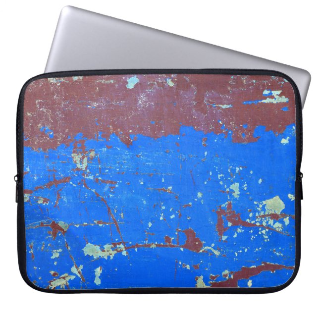 Colourful steel rust: abstract texture laptop sleeve (Front)