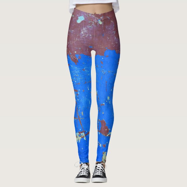 Colourful steel rust: abstract texture leggings (Front)