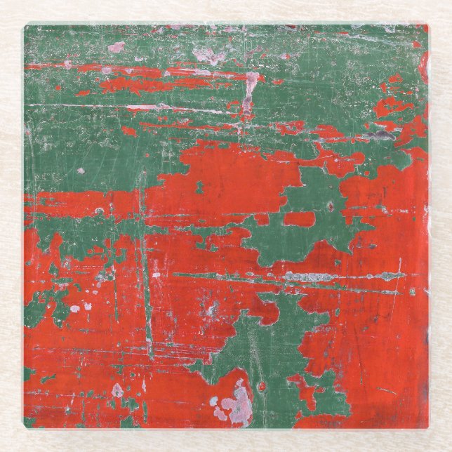 Colourful steel rust, textured background. glass coaster (Front)