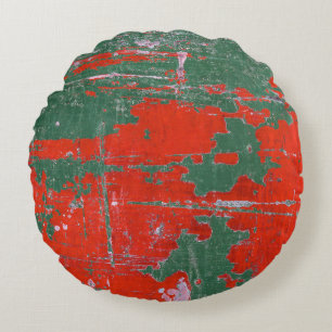 Colourful steel rust, textured background. round cushion