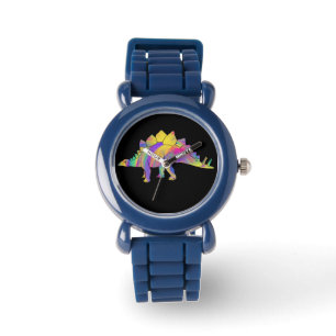 Colourful Stegosaurus Cute Jurassic Dinosaur Art Watch