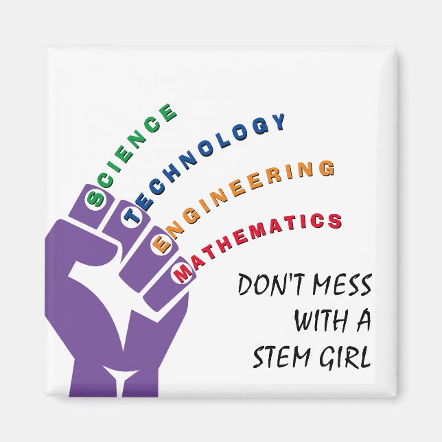 Colourful STEM GIRL Magnet (Front)