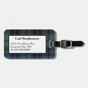 Colourful Stephenson Tartan Plaid Luggage Tag