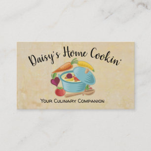 Colourful stew pot chef catering business card