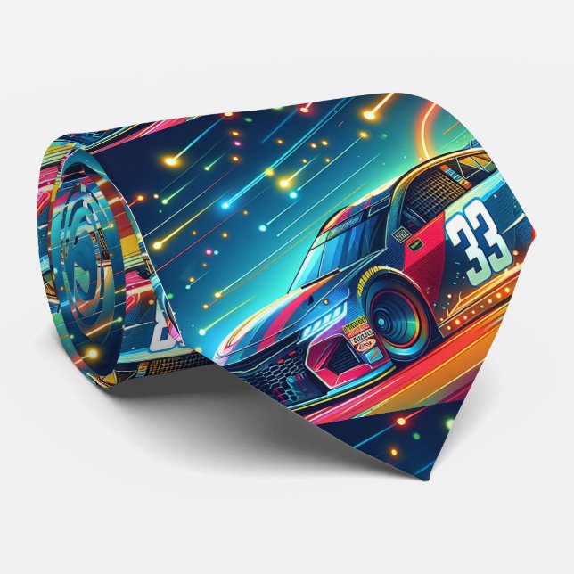 Colourful Stock Car Racing 4 Tie (Rolled)
