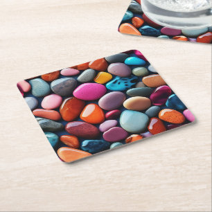 Colourful Stone Background Paper Coaster