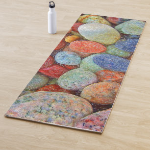 Colourful Stones, Pebbles, Rocks and Water Yoga Mat