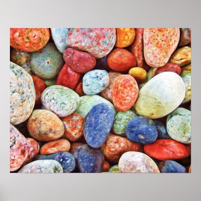 Colourful Stones - River Rocks Painting Poster (Front)