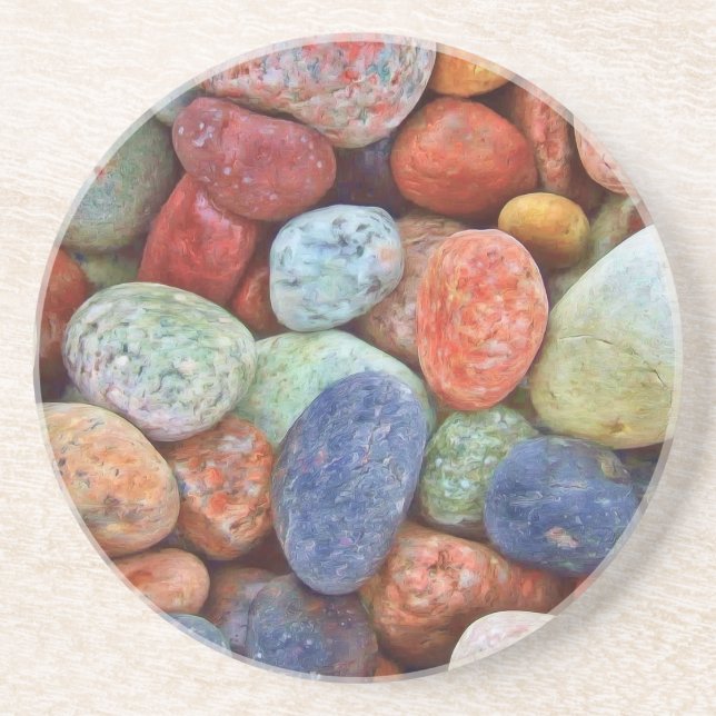 Colourful stones, rocks coaster (Front)