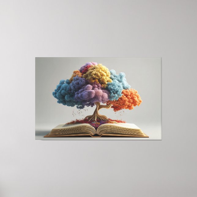 Colourful Storybook Tree Fantasy Bloom Canvas Print (Front)