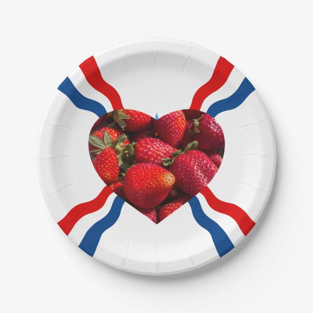 Colourful Strawberry Birthday Party Paper Plates (Front)
