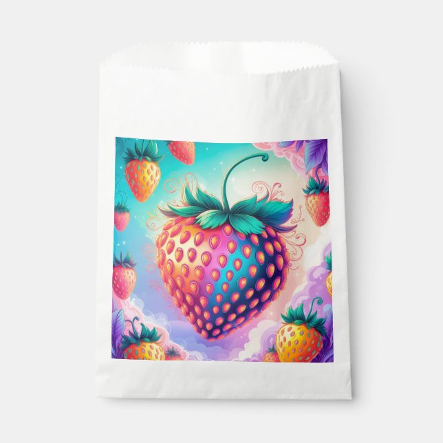 Colourful strawberry favour bags (Front)