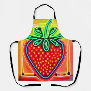 Colourful Strawberry Neon Glow Apron