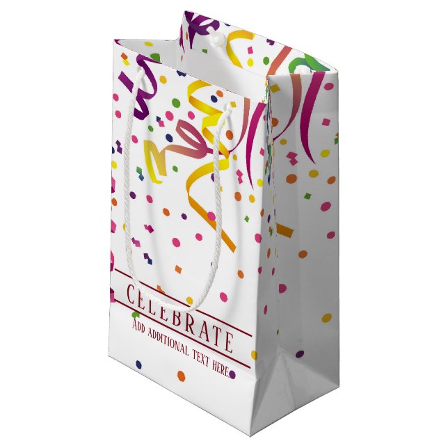 Colourful Streamers And Confetti Gift Bag (Front Angled)