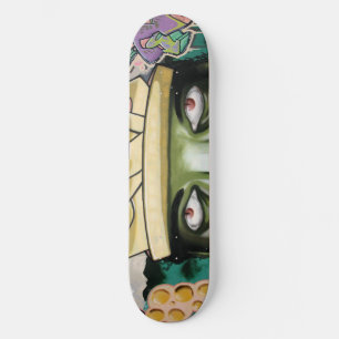 Colourful Street Art Eyes Skateboard