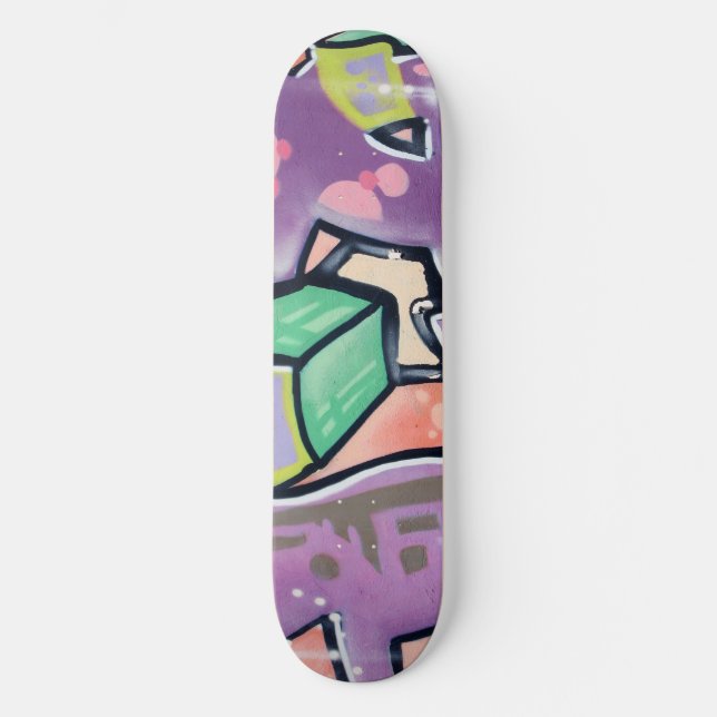 Colourful Street Art Purple Skateboard (Front)