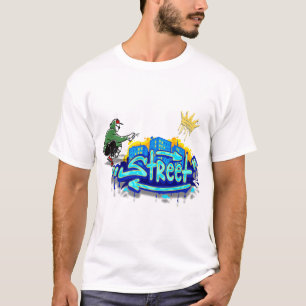 Colourful Street Graffiti on Urban Wall Street Art T-Shirt