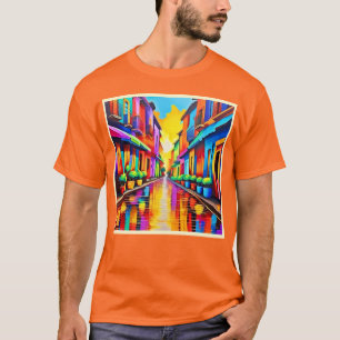 Colourful Street Scene Art T-Shirt