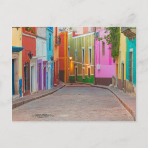 Colourful street scene postcard