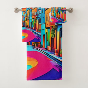 Colourful Street Vibes Bath Towel Set
