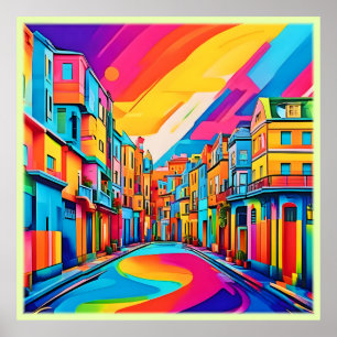 Colourful Street Vibes Poster